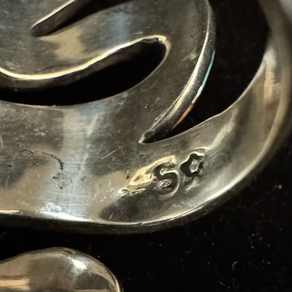 Native made Zuni Multicolor Turquoise Orange Purple Snake Ring - sterling silver - Picture 6 of 9